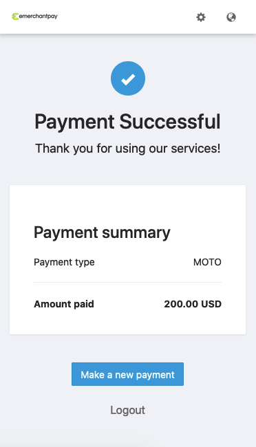 emerchantpay MOTO lightweight virtual terminal