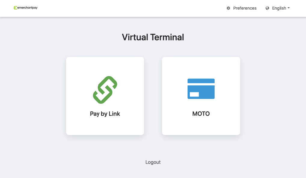 emerchantpay lightweight Virtual terminal